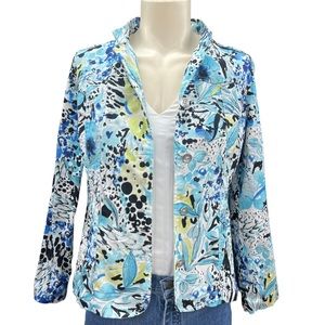 Additions by Chico’s size 2 blue green black white jacket